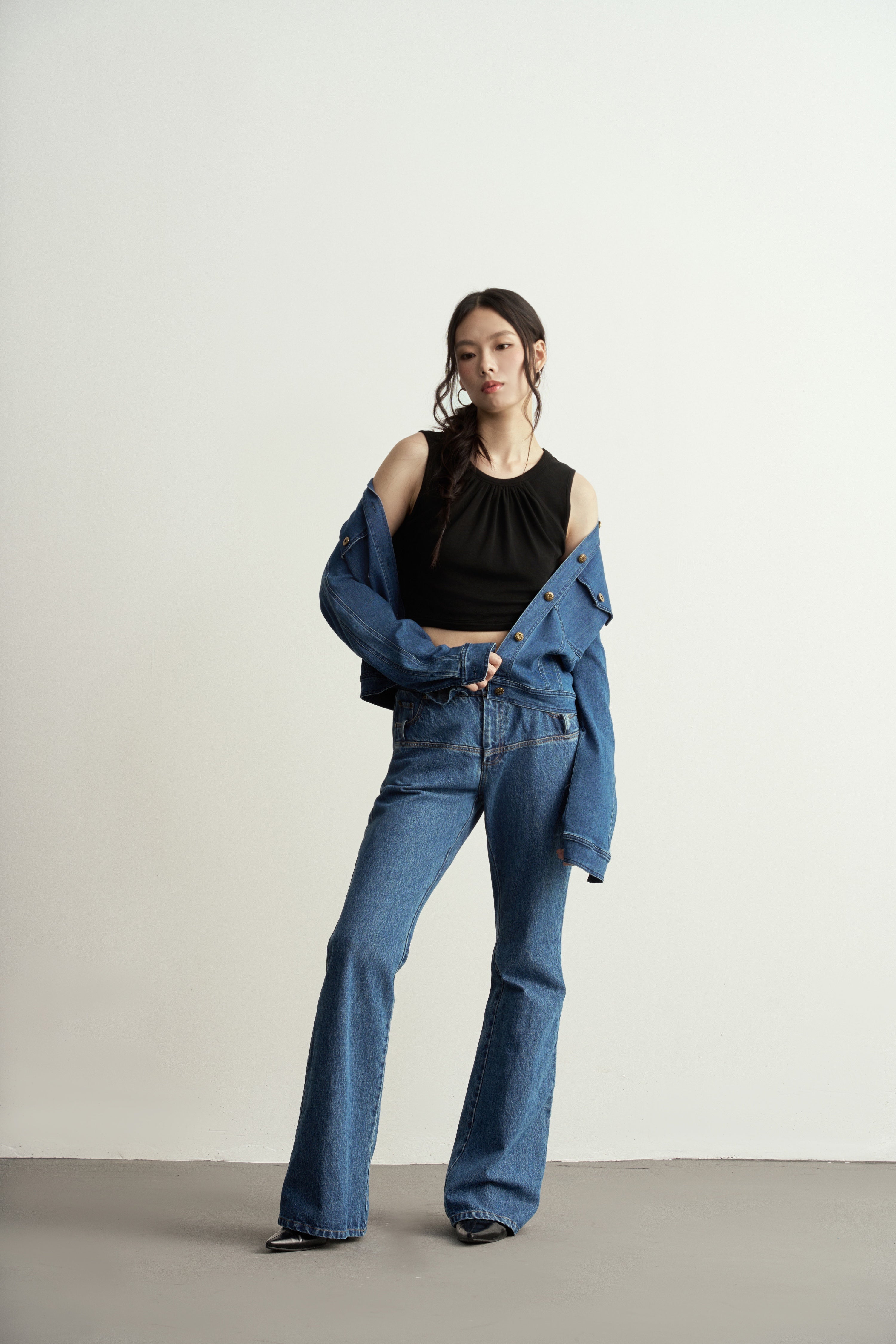 Vintage Washed Blue Denim Jacket/復古牛仔水洗藍牛仔外套