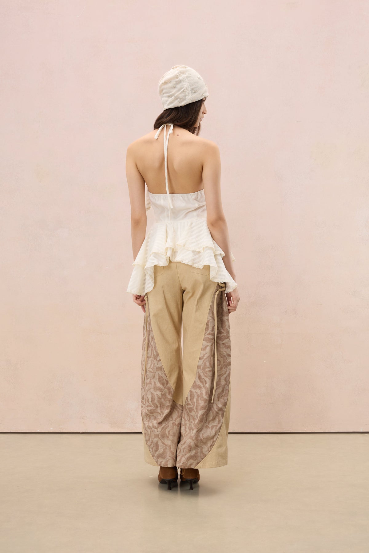 TERRA PRINTED PATCHWORK WIDE-LEG TROUSERS