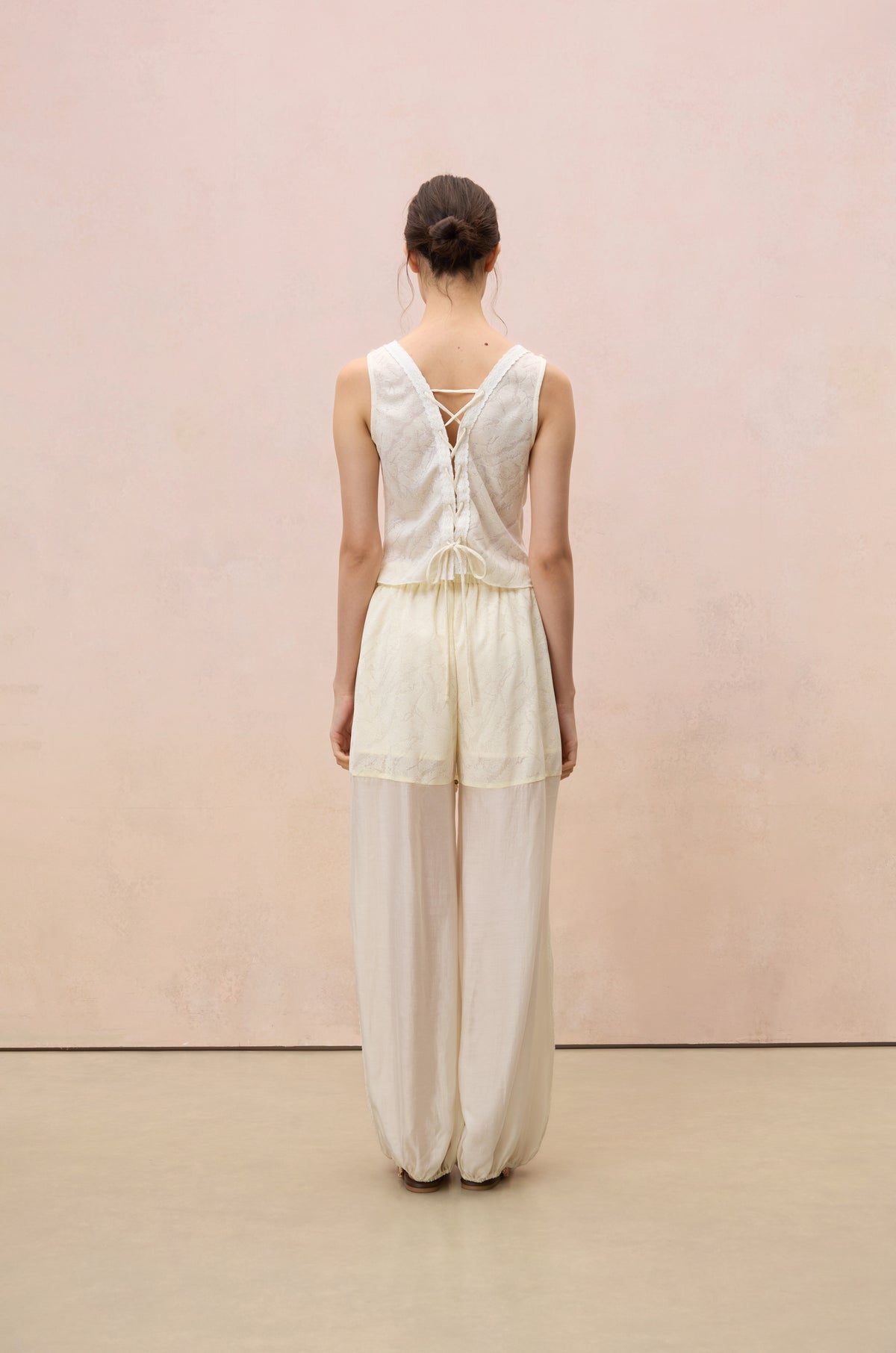 LUMINOSA BEADED DRAWSTRING HAREM PANTS