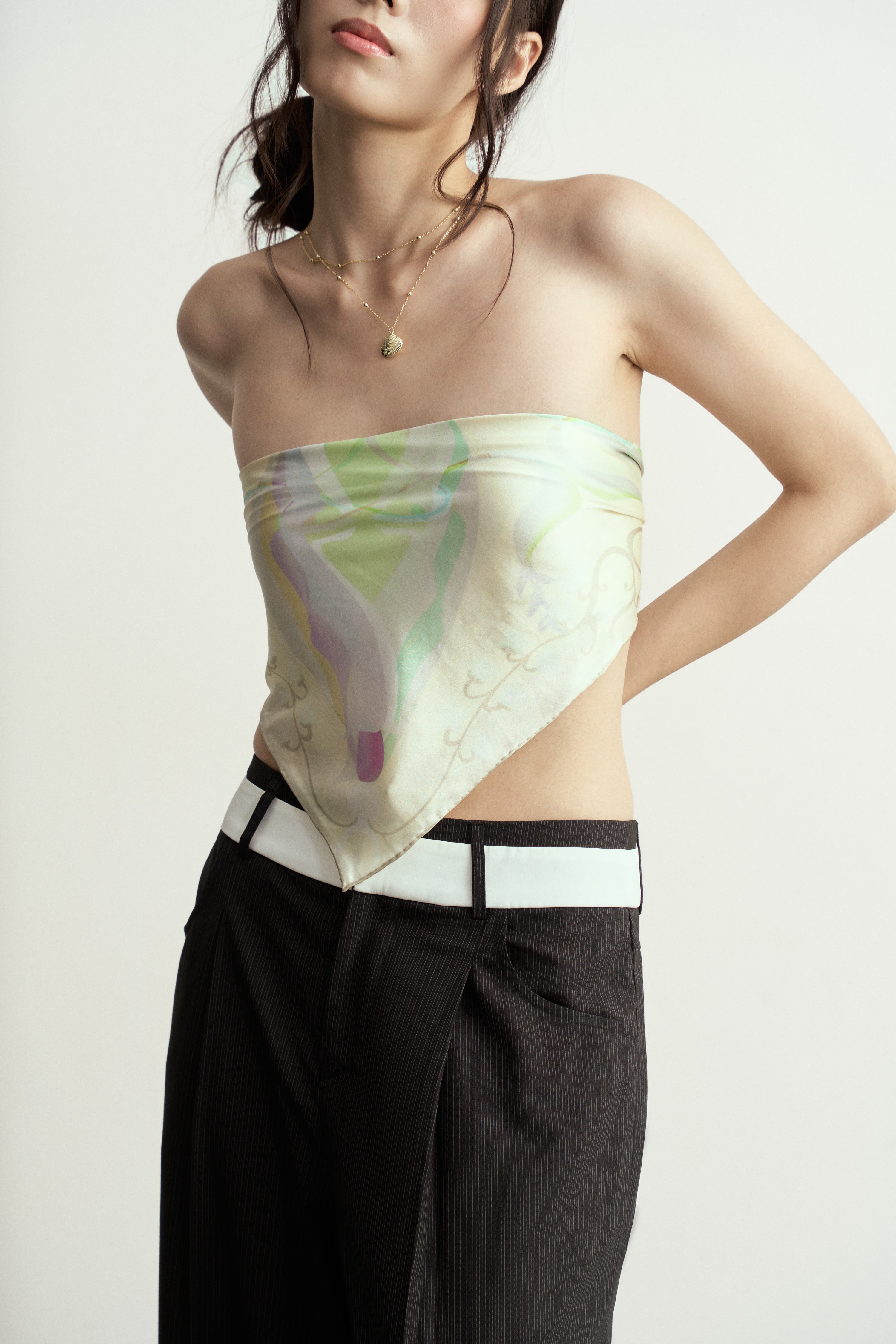 Original Lily of the Valley Silk Scarf/原創鈴蘭花卉植物圖案真絲絲巾