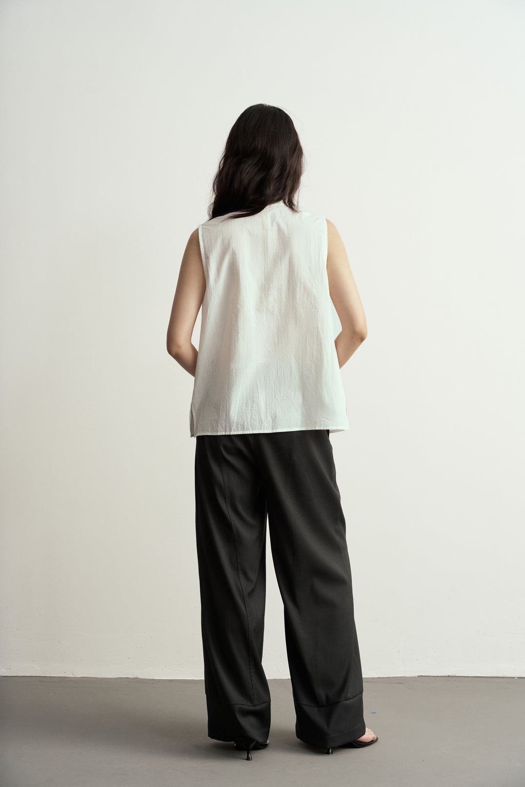 High-Waist Double Button Wide-Leg Trousers/高腰雙鈕闊腳西裝褲￼